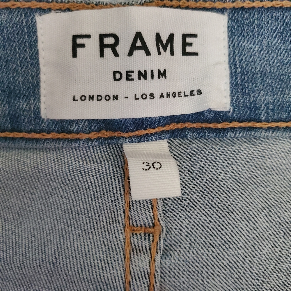Frame Denim Le High Skinny Jeans Raw Hem Distress - Picture 6 of 10